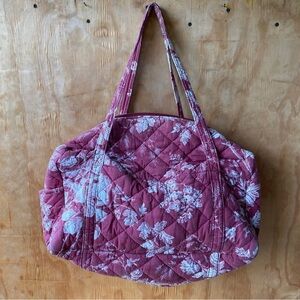 Americana by Sharif Pink Floral quilted Duffel Travel Bag